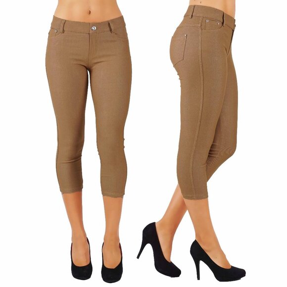 Yelete Pants - Jean Look Cotton Blend Jeggings Tights Slimming